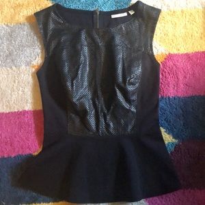 Halogen xs leather peplum top